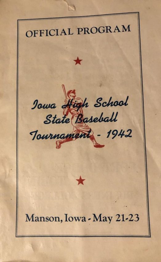 Iowa High School State Baseball Tournament program cover page