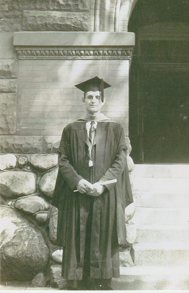 Cobbie receiving his masters degree, August 1942